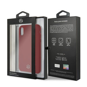 Оригинален твърд гръб MERCEDES Silicone MEHCI61SILRE - iPhone XR червен - Img 7