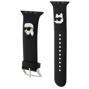 Силиконова каишка Karl lagerfeld 3D Rubber Karl & Choupette Heads strap - Apple Watch 41mm Series 9 / 41mm Series 8 / 41mm Series 7 / 40mm Series 6 / 40mm SE / 40mm Series 5 / 40mm Series 4 / 38mm Series 3 / 38mm Series 2 / 38mm (1st gen) черен - Img 3