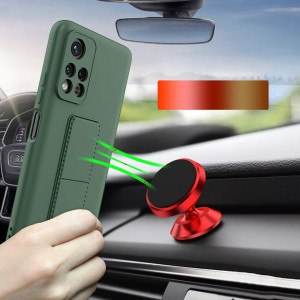 Силиконов гръб със стойка WOZINSKY Kickstand - Xiaomi Redmi 10 / 10 2022 / Note 11 4G червен - Img 7