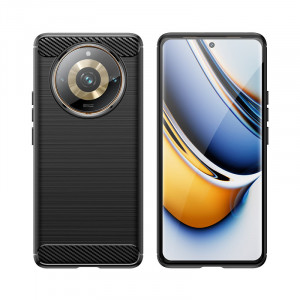 Силиконов гръб Carbon - Realme 11 Pro / 11 Pro+ 5G черен - Img 3