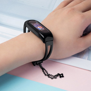 Стоманена каишка Steel - Xiaomi Mi Band 3 / Band 4 / Band 5 / Band 6 черен - Img 2