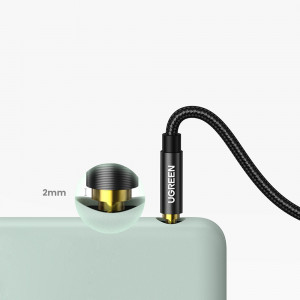 90° аудио кабел UGREEN жак 3.5mm 0.5m син (AV112) - Img 11