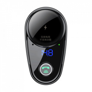 Bluetooth FM трансмитер със зарядно за кола BASEUS Locomotive 3.4A 2x USB Type A (CCALL-RH01) черно - Img 4