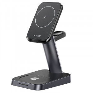 Безжично зарядно със стойка ACEFAST Qi 15W за iPhone (поддържа Magsafe), Apple Watch и AirPods (E3) черно - Img 2