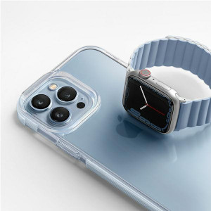Двулицева магнитна каишка UNIQ Revix - Apple Watch Ultra 49mm / Ultra 2 49mm / 45mm Series 9 / 45mm Series 8 / 45mm Series 7 / 44mm SЕ (2nd gen) / 44mm SE / 44mm Series 6 / 44mm Series 5 / 44mm Series 4 / 42mm Series 3 / 42mm Series 2 бял / син - Img 9