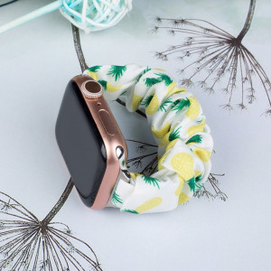 Еластична текстилна каишка - Apple Watch 41mm Series 9 / 41mm Series 8 / 41mm Series 7 / 40mm Series 6 / 40mm SE / 40mm Series 5 / 40mm Series 4 / 38mm Series 3 / 38mm Series 2 ананас - Img 2