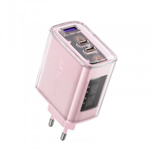 Зарядно за стена ACEFAST GaN 65W USB Type A / 2x USB Type C (A45) лилаво - Img 3