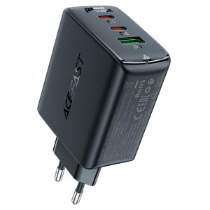Зарядно за стена ACEFAST GaN 65W USB Type A / 2x USB Type C PPS PD QC4.0+ (A41) черно - Img 1