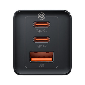 Зарядно за стена BASEUS GaN5 Pro 65W USB Type A / 2x USB Type C + кабел USB Type C към USB Type C 100W черно - Img 4