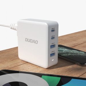 Зарядно за стена DUDAO GaN 100W 2x USB Type A / 2x USB Type C бяло - Img 6