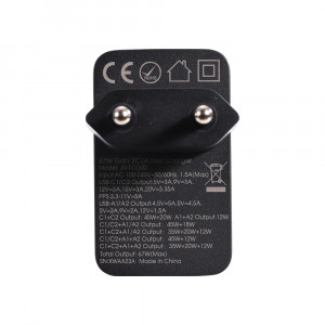 Зарядно за стена JOYROOM GaN 67W 2x USB Type A / 2x USB Type C черен (TCG02) + кабел USB Type C към USB Type C 100W 1.2m черно - Img 9