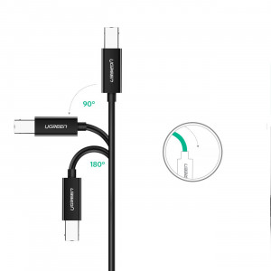 Кабел за принтер UGREEN USB Type C към USB Type B 480Mb/s 2m черен (US241) - Img 6