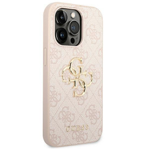 Оригинален гръб GUESS 4G Big Metal Logo GUHCP14L4GMGPI - iPhone 14 Pro розов - Img 4