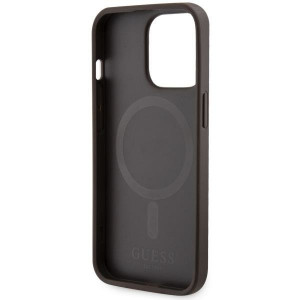 Оригинален гръб GUESS 4G Printed Stripe MagSafe GUHMP13LP4RPSW - iPhone 13 Pro кафяв - Img 7