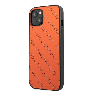 Оригинален твърд гръб KARL LAGERFELD Perforated Allover KLHCP13SPTLO - iPhone 13 mini оранжев - Img 2