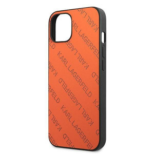 Оригинален твърд гръб KARL LAGERFELD Perforated Allover KLHCP13SPTLO - iPhone 13 mini оранжев - Img 6