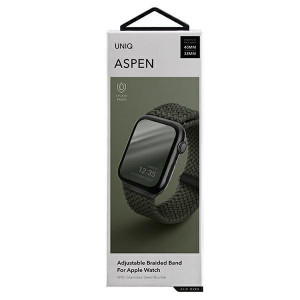 Плетена каишка UNIQ Aspen - Apple Watch 40mm SE / 40mm Series 6 / 40mm Series 5 / 40mm Series 4 / 38mm Series 3 / 38mm Series 2 / 38mm (1st gen) зелен - Img 11