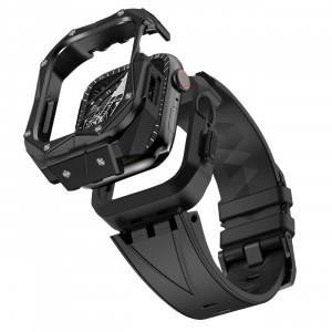 Подсилен стоманен корпус с каишка KINGXBAR CYF140 2in1 - Apple Watch 44mm SE / 44mm Series 6 / 44mm Series 5 / 44mm Series 4 сребрист - Img 2