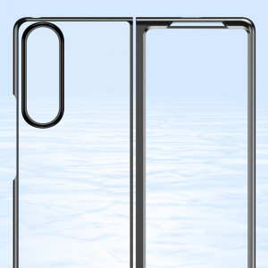 Прозрачен калъф с цветна рамка Plating - Samsung Galaxy Z Fold4 черен - Img 3