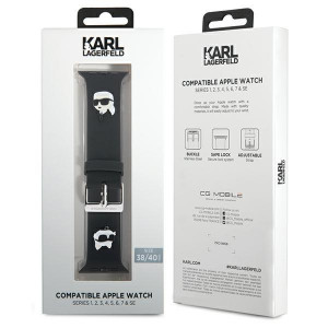 Силиконова каишка Karl lagerfeld 3D Rubber Karl & Choupette Heads strap - Apple Watch 41mm Series 9 / 41mm Series 8 / 41mm Series 7 / 40mm Series 6 / 40mm SE / 40mm Series 5 / 40mm Series 4 / 38mm Series 3 / 38mm Series 2 / 38mm (1st gen) черен - Img 4