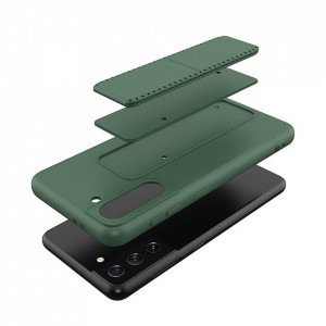 Силиконов гръб със стойка WOZINSKY Kickstand - Samsung Galaxy S21+ 5G черен - Img 3