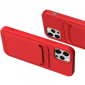 Силиконов гръб Card с портфейл за документи - Xiaomi Redmi 10X 4G / Redmi Note 9 червен - Img 11