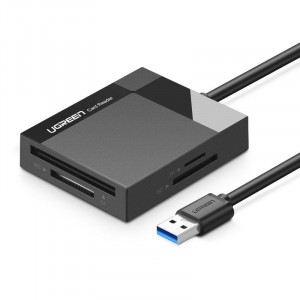 Четец за карти памет UGREEN SD / micro SD / CF / MS към USB 3.0 (30231) черен - Img 1