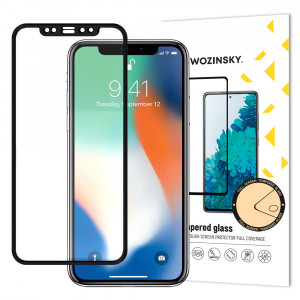 5D Full Glue закален стъклен протектор с пълно покритие WOZINSKY съвместим с гръб - iPhone XR / 11 с черна рамка - Img 1