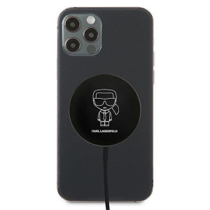 Безжично зарядно KARL LAGERFELD KLCBMSIKBK 15W (съвместимо с MagSafe) черно - Img 2
