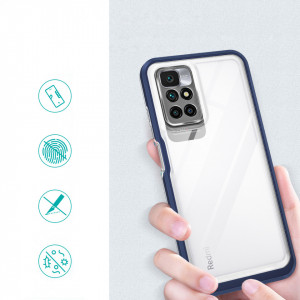 Гръб Clear 3в1 с гел рамка - Xiaomi Redmi 10 / 10 2022 / Note 11 4G син - Img 2