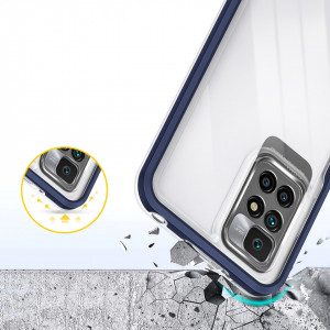 Гръб Clear 3в1 с гел рамка - Xiaomi Redmi 10 / 10 2022 / Note 11 4G син - Img 6