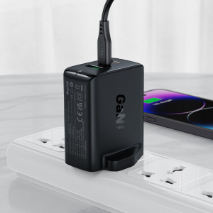 Зарядно за стена (UK стандарт) ACEFAST GaN 65W USB Type A / 2x USB Type C PD (A44) бяло - Img 4
