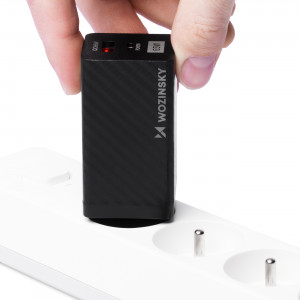 Зарядно за стена WOZINSKY GaN 65W USB Type A / USB Type C PD QC3.0 (WWCG01) черно - Img 13