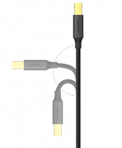Кабел за принтер UGREEN USB Type B към USB Type A 480Mb/s 1.5 m черен (US135 10350) - Img 9