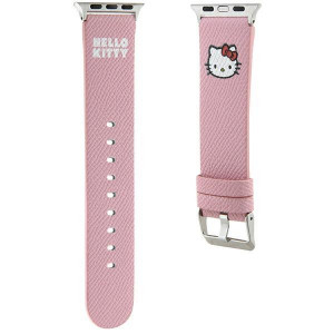 Каишка HELLO KITTY Kitty Head - Apple Watch 41mm Series 9 / 41mm Series 8 / 41mm Series 7 / 40mm Series 6 / 40mm SE / 40mm Series 5 / 40mm Series 4 / 38mm Series 3 / 38mm Series 2 / 38mm (1st gen) розов - Img 3