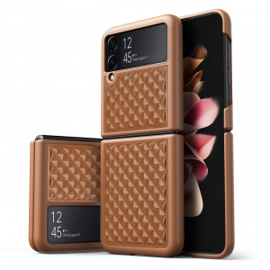 Калъф от естествена кожа DUX DUCIS Venice - Samsung Galaxy Z Flip3 5G кафяв - Img 1