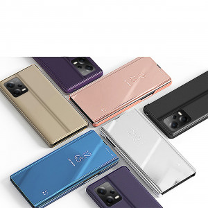 Огледален калъф тип книга Clear View - Xiaomi Poco X5 / Redmi Note 12 син - Img 4