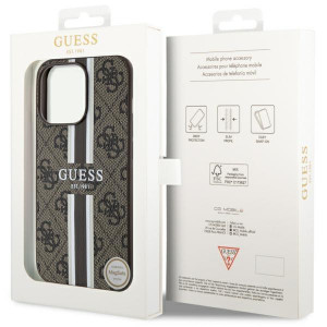 Оригинален гръб GUESS 4G Printed Stripe MagSafe GUHMP13LP4RPSW - iPhone 13 Pro кафяв - Img 8