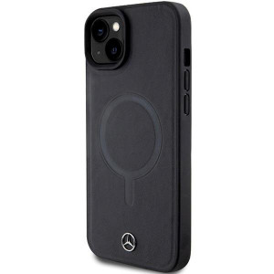Оригинален твърд гръб MERCEDES Smooth Leather MagSafe - iPhone 15 Plus черен - Img 2
