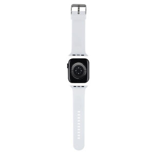 Силиконова каишка Karl lagerfeld 3D Rubber Karl Head strap - Apple Watch 41mm Series 9 / 41mm Series 8 / 41mm Series 7 / 40mm Series 6 / 40mm SE / 40mm Series 5 / 40mm Series 4 / 38mm Series 3 / 38mm Series 2 / 38mm (1st gen) бял - Img 2