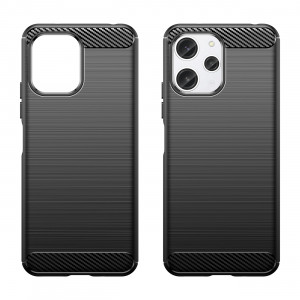 Силиконов гръб Carbon - Xiaomi Redmi 12 / Note 12R / Poco M6 Pro черен - Img 2
