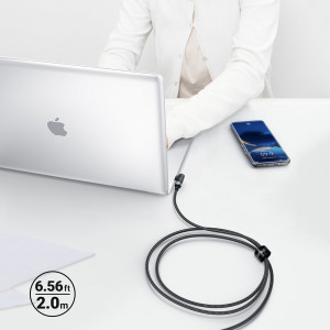90° кабел за зареждане и данни ACEFAST USB Type C към USB Type C 100W 20V 5A 2m (C5-03) черен - Img 10