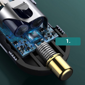 Зарядно за кола BASEUS Share Together 120W USB Type A с удължител за задната седалка 2x USB Type A / USB Type C PD QC (CCBT-B0G) сиво - Img 13