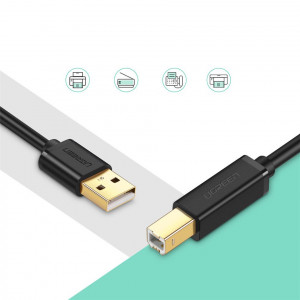 Кабел за принтер UGREEN USB към USB Type B 3m черен (10351) - Img 2