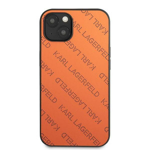 Оригинален твърд гръб KARL LAGERFELD Perforated Allover KLHCP13SPTLO - iPhone 13 mini оранжев - Img 3