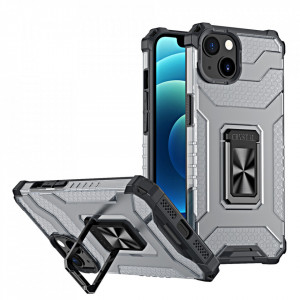 Подсилен гръб със стойка Crystal Ring - iPhone 13 mini черен - Img 1
