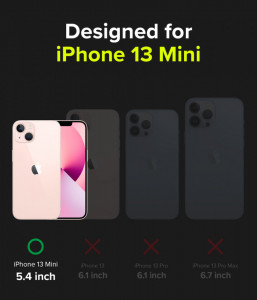 Подсилен гръб RINGKE Fusion X със силиконов бъмпер - iPhone 13 mini (Ticket band) черен - Img 2