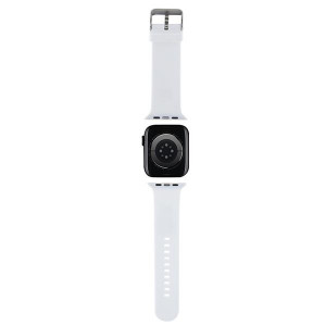 Силиконова каишка Karl lagerfeld 3D Rubber Choupette Heads Strap - Apple Watch 41mm Series 9 / 41mm Series 8 / 41mm Series 7 / 40mm Series 6 / 40mm SE / 40mm Series 5 / 40mm Series 4 / 38mm Series 3 / 38mm Series 2 / 38mm (1st gen) бял - Img 2