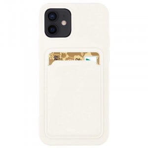 Силиконов гръб Card с портфейл за документи - Xiaomi Redmi 10X 4G / Redmi Note 9 бял - Img 1