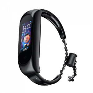 Стоманена каишка Steel - Xiaomi Mi Band 3 / Band 4 / Band 5 / Band 6 черен - Img 1